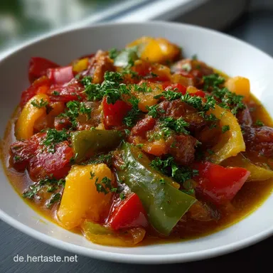 Gesunder PaprikaEintopf mit Mettenden Low Carb: Herzhaft