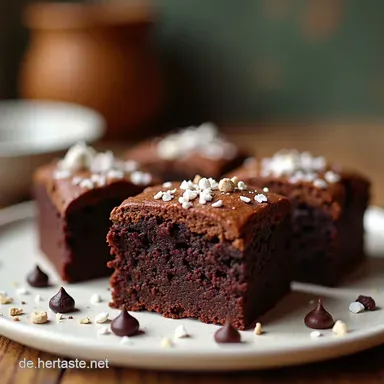 Saftige Vegane Brownies Rezept Einfach Mein fudgy Schokogl&uuml;ck mit ApfelmusTrick Rezeptkarte