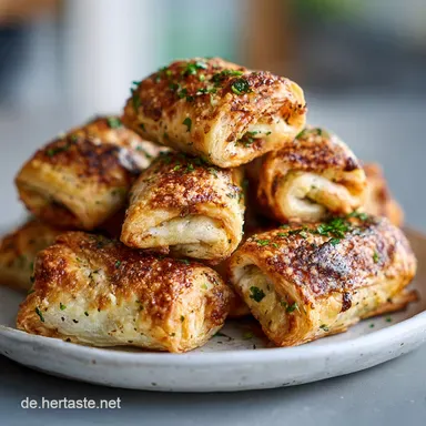 Pizzaschnecken mit Bl&auml;tterteig: F&uuml;r 11 Portionen Rezeptkarte