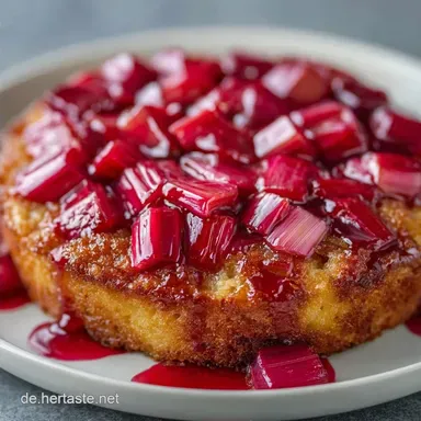 Puddingkuchen mit Rhabarber: Samtig