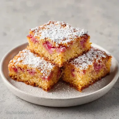 Rhabarber-Pudding-Schnitten in 60 Minuten Rezeptkarte