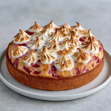 Rhabarberkuchen mit Baiser f&uuml;r 12 St&uuml;cke Rezeptkarte