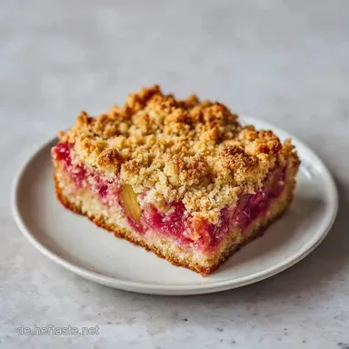 Rhabarberkuchen mit Streusel: Saftig Rezeptkarte