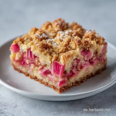 Rhabarberkuchen mit Streusel: Saftig