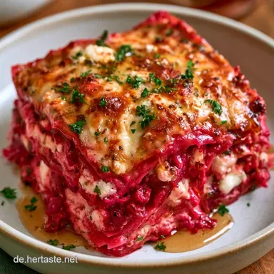 Rote Bete Lasagne mit Feta und Honig Rezeptkarte