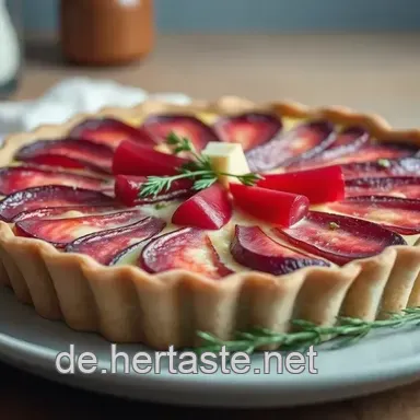 K&ouml;stliche Rote Bete Quiche mit Ziegenk&auml;se und Thymian &ndash; Ein Genuss