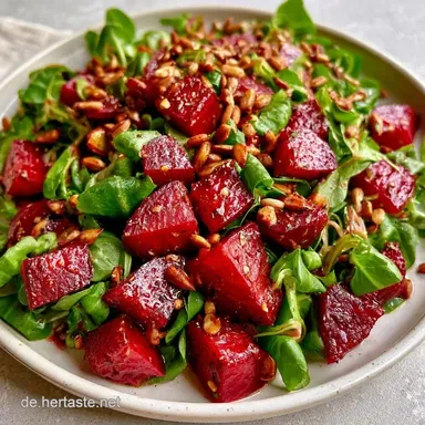 Rote Bete Salat mit Winterpostelein Rezeptkarte