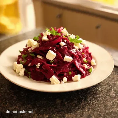 Roter Bete Salat mit Feta Mein Familienrezept Rezeptkarte