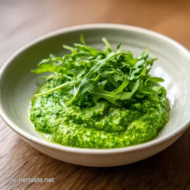Rucola Pesto Rezept Mit Waln&uuml;ssen in 12 Min. Rezeptkarte