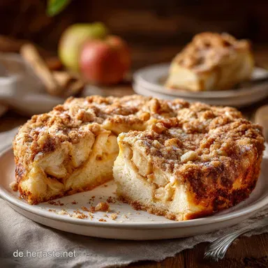 Apfelkuchen: Omas saftiger R&uuml;hrkuchen mit Zimtstreuseln Rezeptkarte