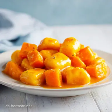 Saftiger Kuerbis Gnocchi Auflauf f&uuml;r 4 Rezeptkarte
