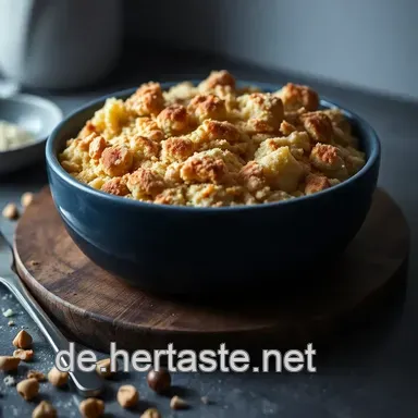 Omas Saftiger Pfirsich-Crumble &ndash; unglaublich saftig und Rezeptkarte