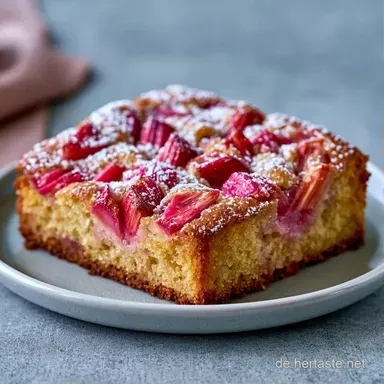Rhabarberkuchen Mit Pudding (12 St&uuml;cke) Rezeptkarte