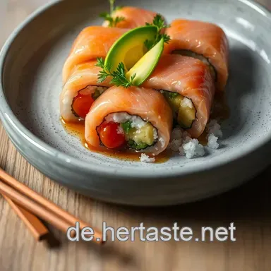 K&ouml;stliche Sake Maki: Mein Geheimrezept f&uuml;r Lachs-Maki-Rollen Rezeptkarte