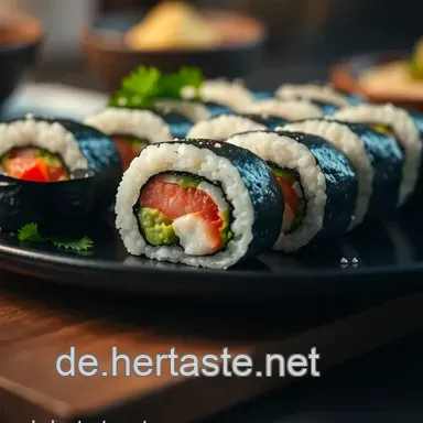 Leckeres Saki Maki Sushi: Frischer Lachs in perfekter Rolle Rezeptkarte