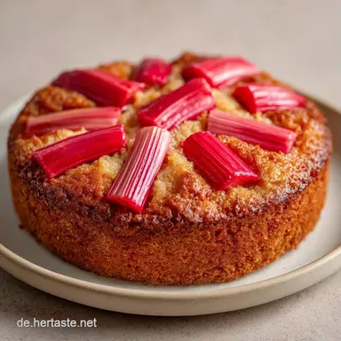 Schmandkuchen mit Rhabarber: Cremig Rezeptkarte