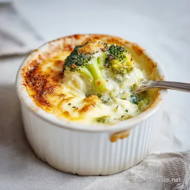 BrokkoliFeta Gratin: Schnelles, cremiges Low Carb Abendessen Rezeptkarte