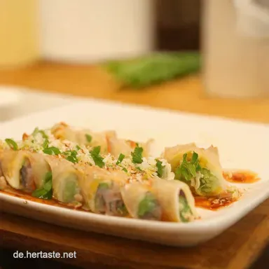 Frische Reispapier Rezepte Sommerrollen wie in Vietnam Rezeptkarte