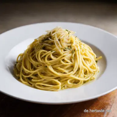 Blitzrezept Spaghetti mit Garnelen Aglio e Olio Einfach Lecker Rezeptkarte