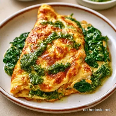 Spinat-Omelett mit Pesto in 25 Minuten