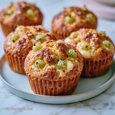 Stachelbeermuffins mit wei&szlig;er Schokolade Rezeptkarte