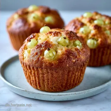 Stachelbeermuffins mit wei&szlig;er Schokolade