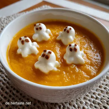 Thermomix Halloween Rezepte: Samtige K&uuml;rbissuppe mit Grusel-Garnitur Rezeptkarte