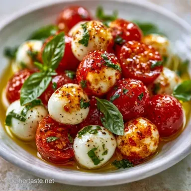 Tomate Mozzarella im Glas f&uuml;r 6 Gl&auml;ser Rezeptkarte
