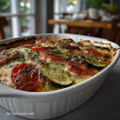 Tomaten Zucchini Auflauf in 45 Minuten | Cremig & Leicht Rezeptkarte