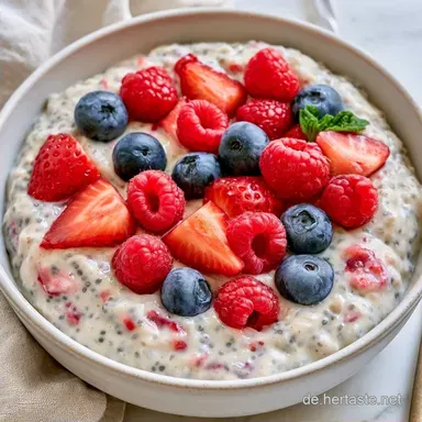 &Uuml;bernacht-Haferflocken Mit Beeren: Cremig