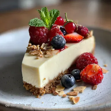 Veganer K&auml;sekuchen ohne Backen: Cremig & Frisch Rezeptkarte