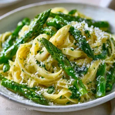 Vegetarische Spargelpasta in 25 Minuten Rezeptkarte