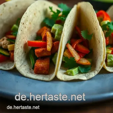 Veggie Fiesta: Verf&uuml;hrerische vegetarische Tacos mit Avocado-Crem&eacute; Rezeptkarte
