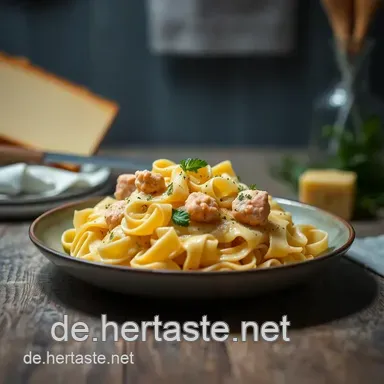 W&auml;rmender Lachs-Nudel-Auflauf mit K&auml;sekruste: Ein Familienfavorit Rezeptkarte