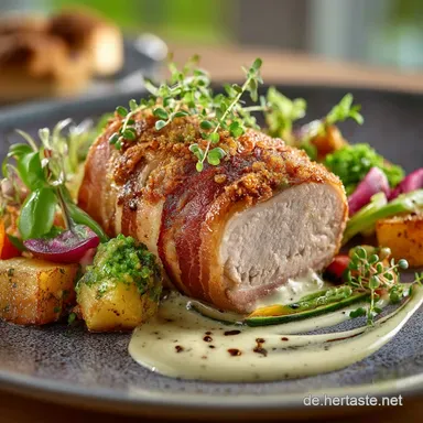 Schweinefilet im Speckmantel Perfekt saftig knusprig aus dem Ofen Rezeptkarte