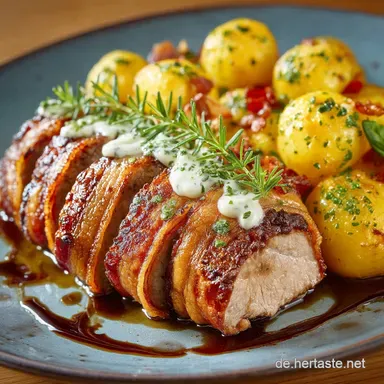 Schweinefilet im Speckmantel Perfekt saftig knusprig aus dem Ofen