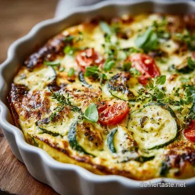 ZucchiniFrittata: Die cremigste Low-Carb-Frittata aus dem Backofen Rezeptkarte