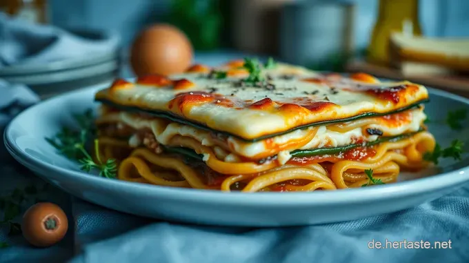 Auberginen-Lasagne mit Kräuter-Ricotta und Tomatensauce