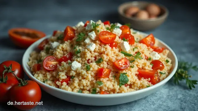 Bunter Couscous-Salat mit frischem Gemüse und Minze