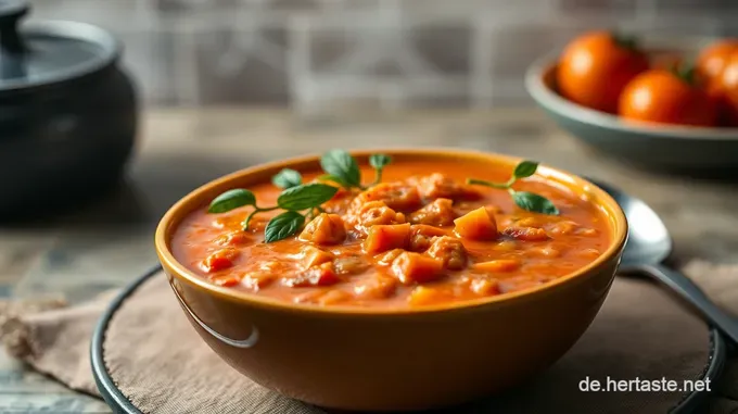 Cremige Tomatensuppe mit frischem Basilikum