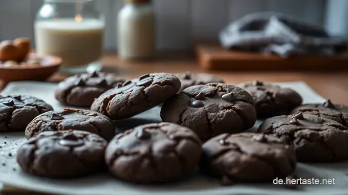 Einfache Vegane Schokoladen-Cookies mit Nüssen