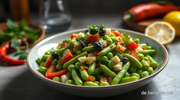 Frischer Edamame Salat mit Limetten-Dressing