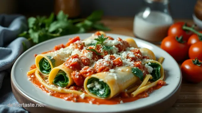 Herzhafte Cannelloni mit Ricotta und Spinat