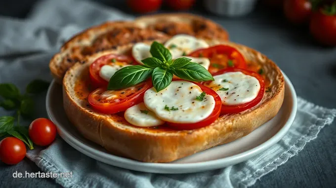 Knuspriges Tomate-Mozzarella-Baguette