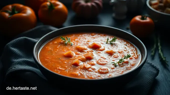 Köstliche italienische Tomatensuppe - Ein Genuss aus passierten Tomaten