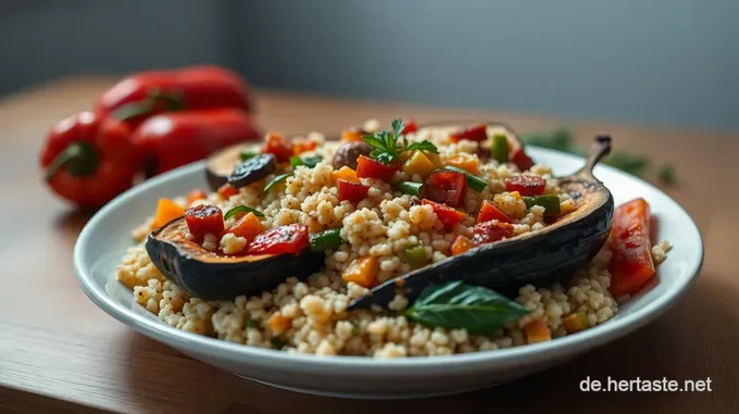 Mediterrane Träume: Vegetarisch gefüllte Auberginen mit Quinoa und Feta