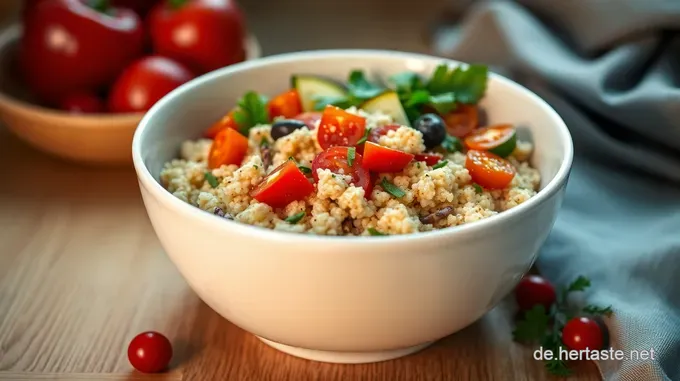 Quinoa-Gemüse-Bowl mit Avocado-Dressing