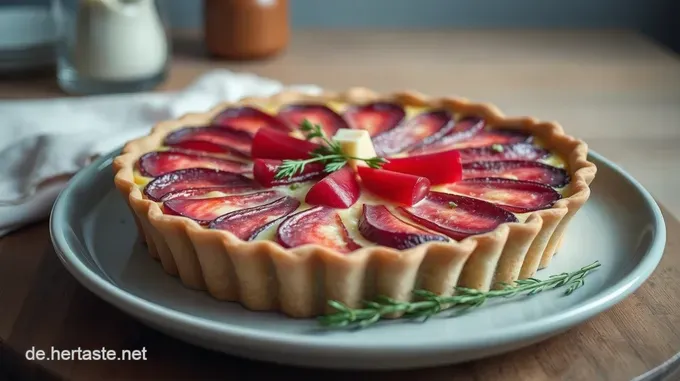 Rote Bete Quiche mit Ziegenkäse und Thymian