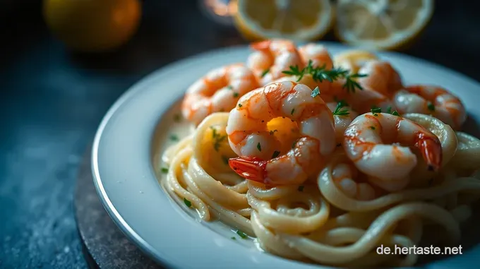 Shrimps in Knoblauchbutter mit Zitrone und Petersilie