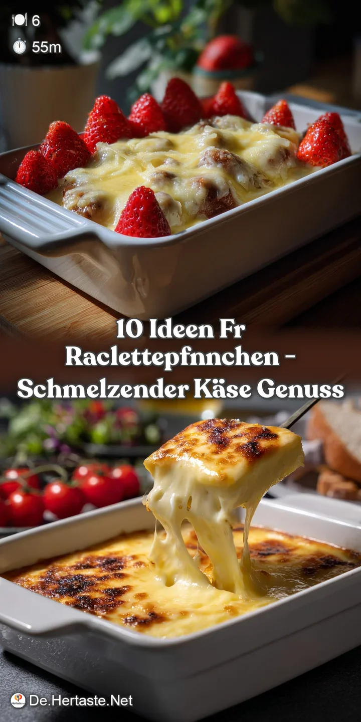 Close-up of bubbling, golden raclette cheese with crispy edges, contrasted by colorful toppings creating a delightful text...